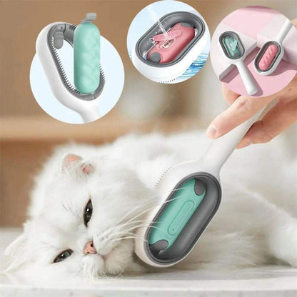 Katzenhaarbürste mit Wasser, Klebebürste für Katzen, 4-in-1-Katzenpflegebürste, kreatives Update, Katzen- und Hundepflegekamm mit Wassertank, doppelseitige Haarentfernungsbürste, Kätzchen, Haustierbedarf, Zubehör
