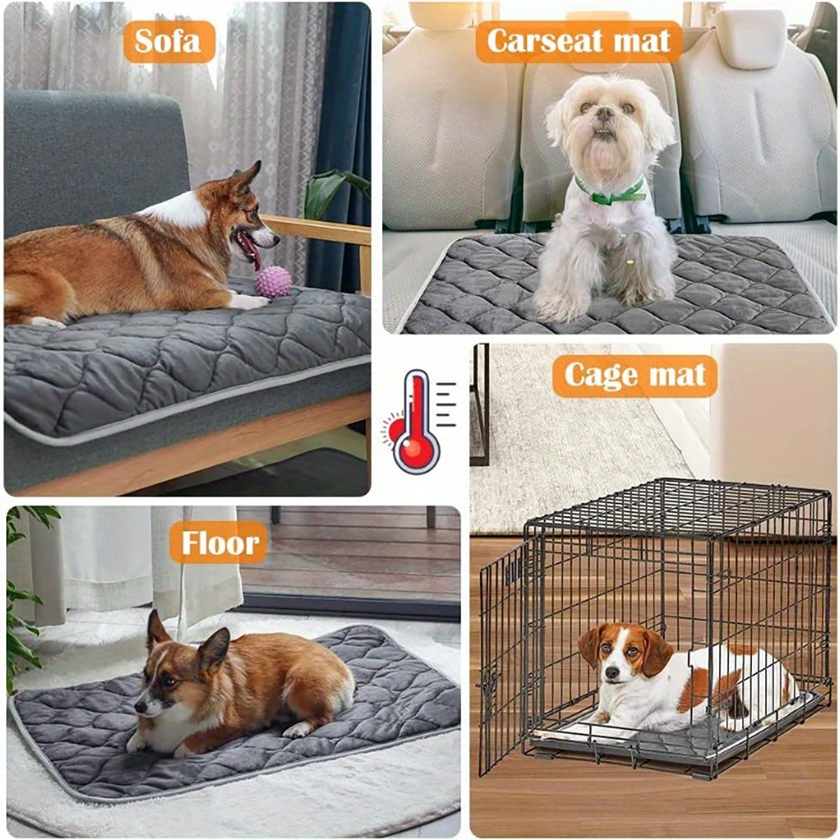 Hunde- und Katzenbett, rutschfeste Matte für Katzen und Hunde, waschbare Hundekäfigunterlage, rutschfeste Unterseite für Haustiere im Innen- und Außenbereich