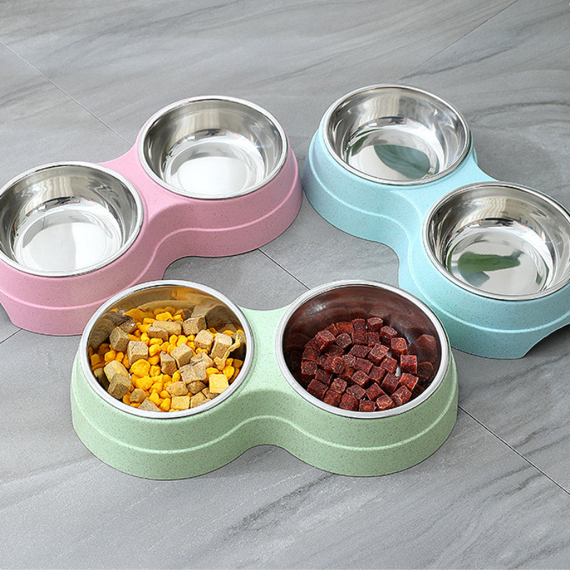 Doppelte Futternäpfe für Hunde, Wasserspender, Edelstahl, Trinknapf für Haustiere, Futterspender für Katzen und Welpen, Futterzubehör für kleine Hunde