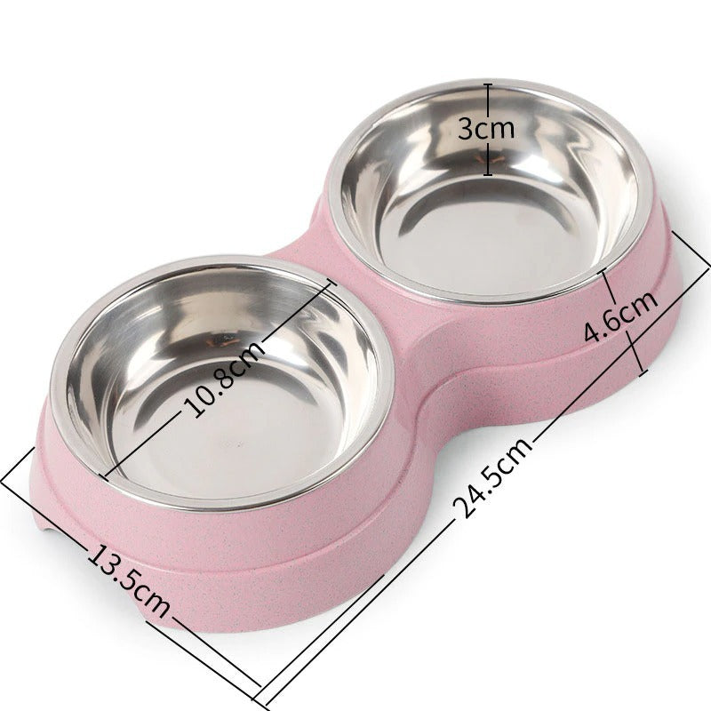 Doppelte Futternäpfe für Hunde, Wasserspender, Edelstahl, Trinknapf für Haustiere, Futterspender für Katzen und Welpen, Futterzubehör für kleine Hunde