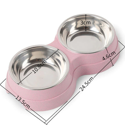 Doppelte Futternäpfe für Hunde, Wasserspender, Edelstahl, Trinknapf für Haustiere, Futterspender für Katzen und Welpen, Futterzubehör für kleine Hunde