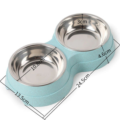 Doppelte Futternäpfe für Hunde, Wasserspender, Edelstahl, Trinknapf für Haustiere, Futterspender für Katzen und Welpen, Futterzubehör für kleine Hunde
